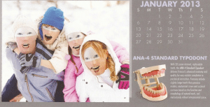 Calendar of dental mannequin family 