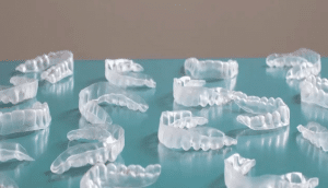 Clear plastic Invisalign braces 