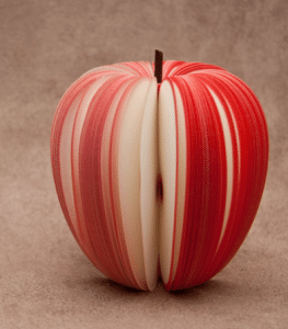 Finely-sliced braces-friendly apple