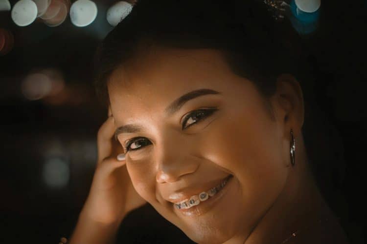 Person with braces smiling